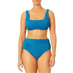 Time and Tru Solid Variegated Rib 2 Pc Bikini Swimsuit